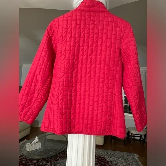 Jane Ashley women’s red quilted jacket with snap button closure size small - Picture 2 of 5